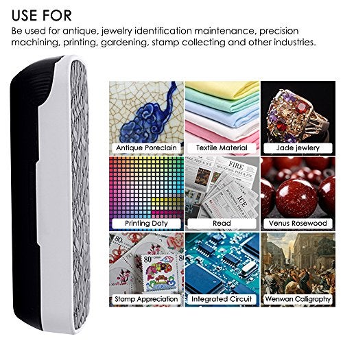 AFUNTA Jewelry Loupe Magnifier with UV LED Light, AFUNTA 30X 60X 90X Slide Out Pocket Magnifying Glass for Jewelry Diamonds Gems Coins Stamps Rocks Watches Hobbies Antiques Models Photos -Black - Image 3