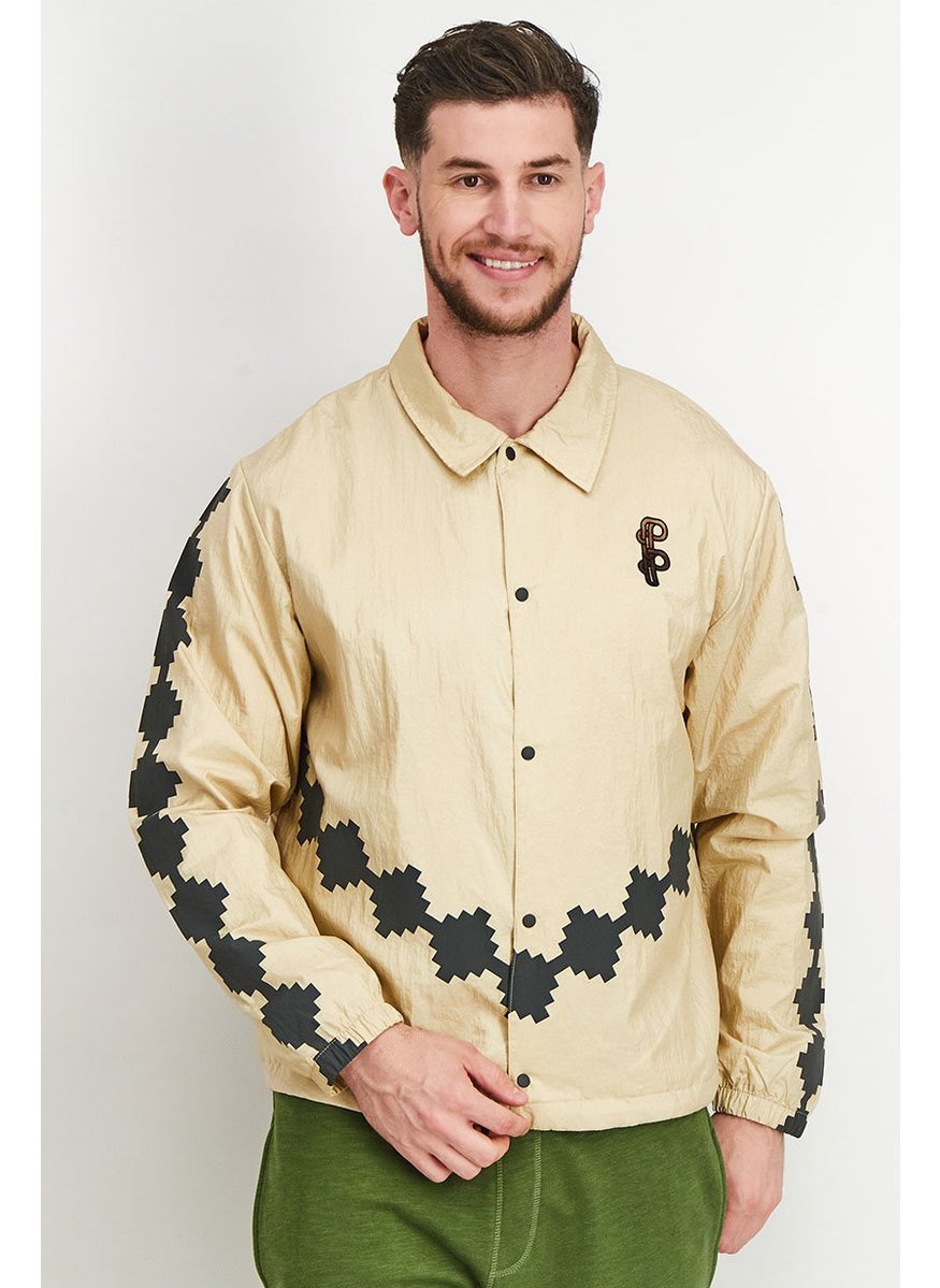 PUMA Men Regular Fit Long Sleeve Training JackeT-shirt, Beige and Black Combo  - Image 1