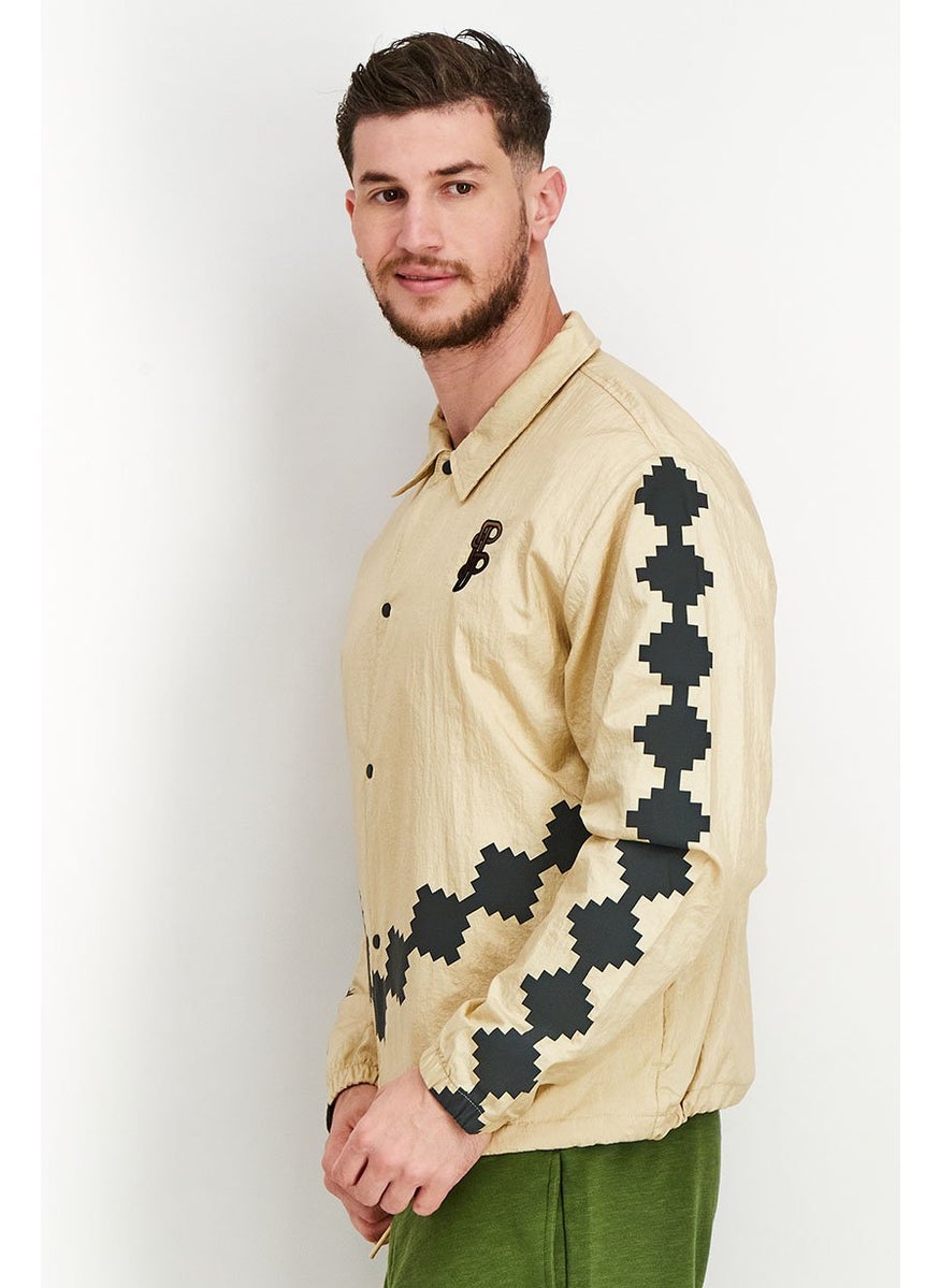 PUMA Men Regular Fit Long Sleeve Training JackeT-shirt, Beige and Black Combo  - Image 4