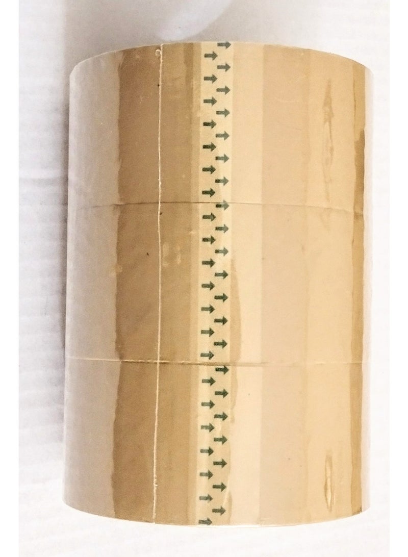 3 Rolls of Brown Tape From PACKERA, 2 Inches Wide, 80 Yards Long, for packaging, strong and durable for sealing boxes, parcels, mail and office supplies - Image 1