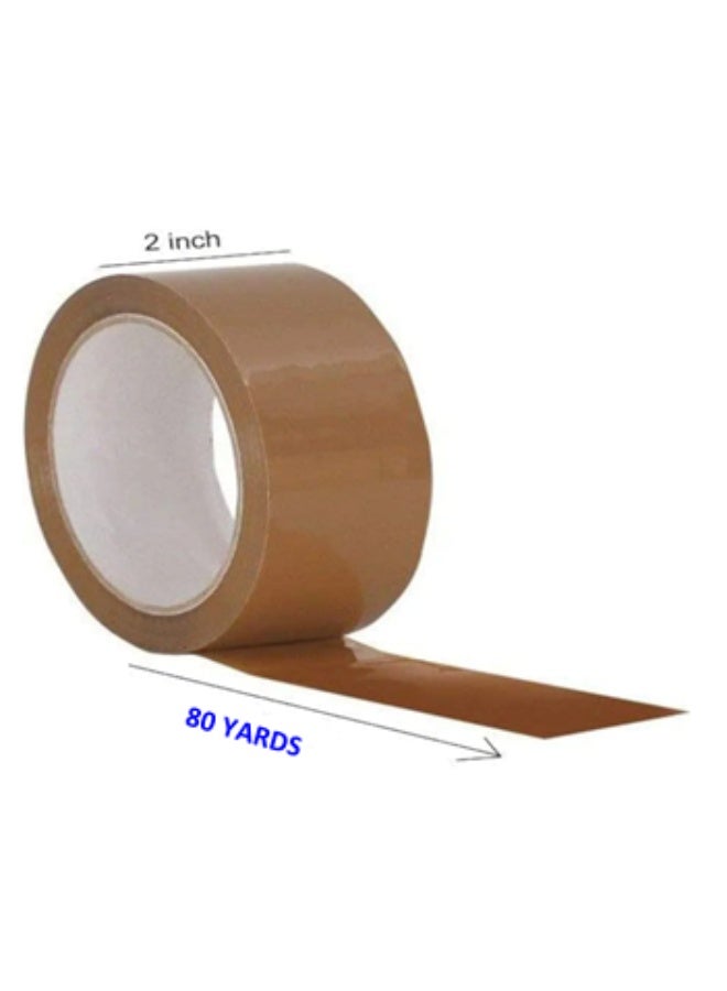 3 Rolls of Brown Tape From PACKERA, 2 Inches Wide, 80 Yards Long, for packaging, strong and durable for sealing boxes, parcels, mail and office supplies - Image 2