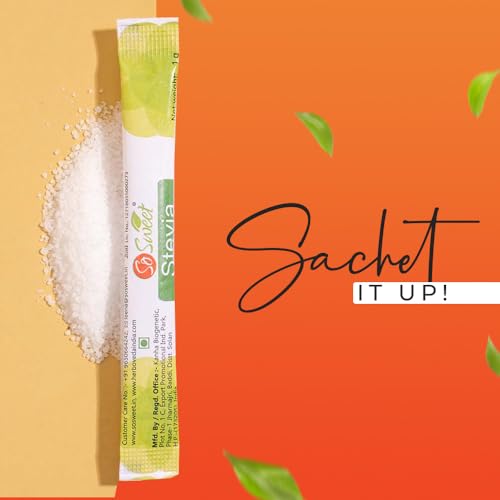 So Sweet Stevia Sachets - Sugar-Free Natural Zero Calorie Sweetener, 100 Sachets (200 Servings), Perfect for Sweetening Drinks, Baking, Coffee, and Tea, Keto & Diabetic Friendly, Convenient for On-the-Go - Image 2