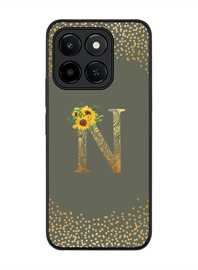 Stylizedd For Honor X6c Case,Slim fit Camera Protection, Shockproof Thin Phone cover  - Custom Floral Monogram - N  (Olive Green )