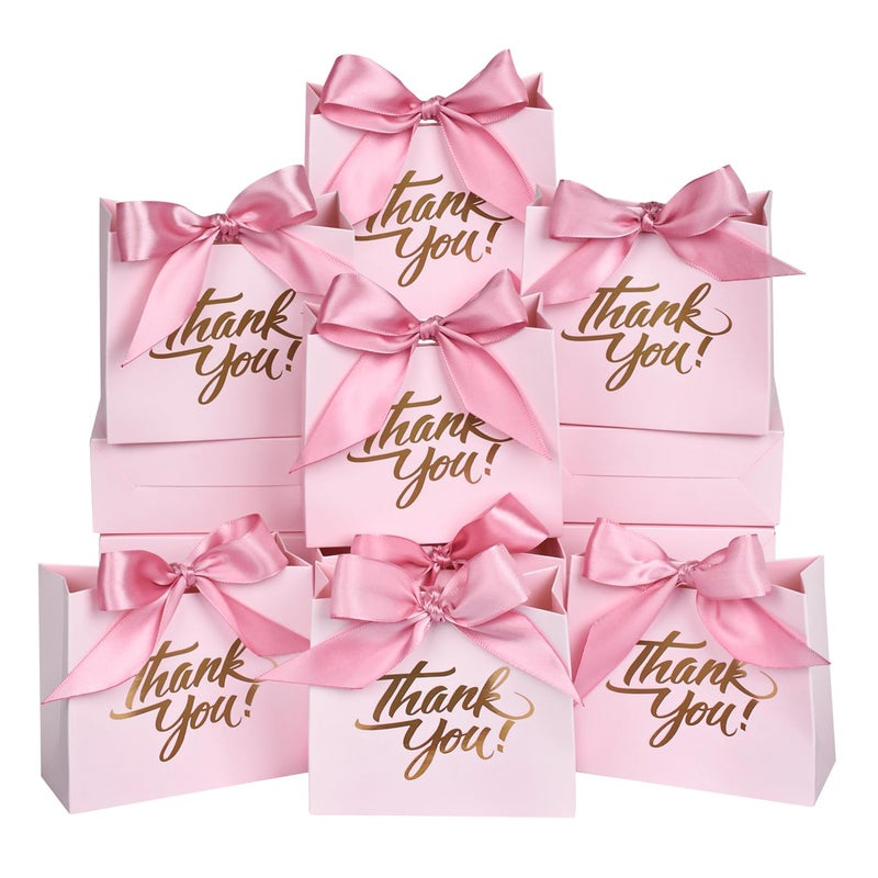 DECHISY 50Pack Small Thank You Bags（C） (Pink) - Image 1