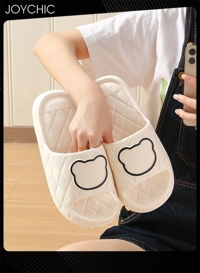 Joychic Lovely Cartoon Bear Pattern Soft Bottom Breathable Home Slipper Anti Slip Wear Resistant Shower Slipper with High Resilience for Women - Image 1
