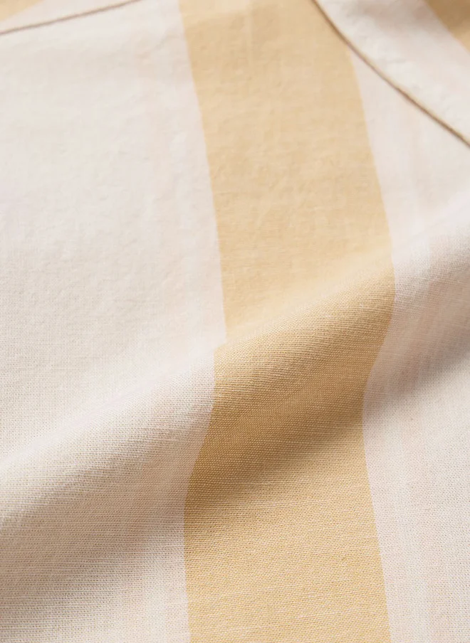 The Souled Store  The Souled Store Men Sunset Striped Multicolor Regular Fit Cotton Linen Shirt  | Best Price UAE