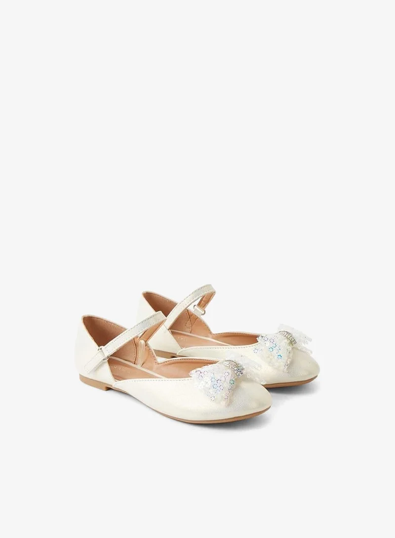 Flora Bella By Shoexpress Girls Hook And Loop Ballerina Shoes