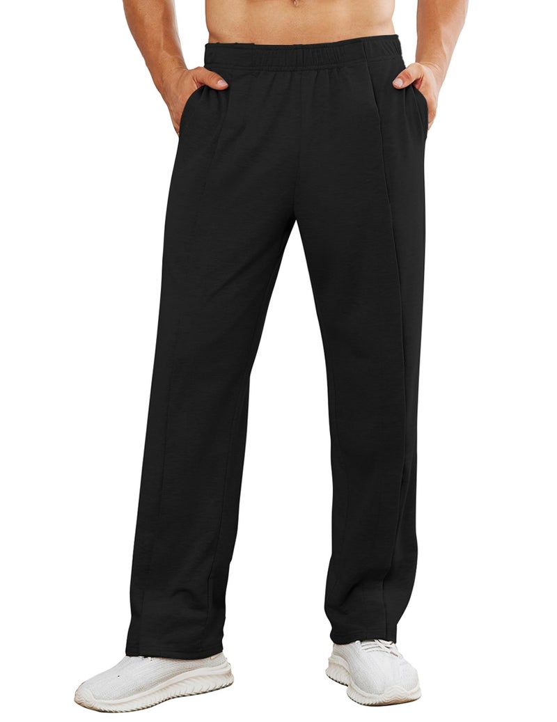 Deyeek Men's Post Surgery Pants 2 Side Snap Open Bottom Athletic Sweatpants for Men Soft Tear Away Pants with Pockets L Black - Image 5