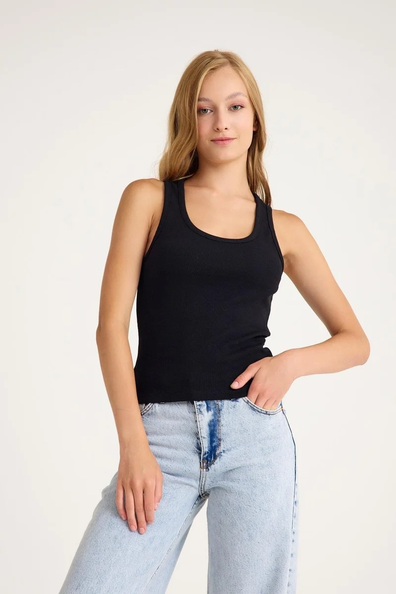 Cotenconcept 2 Pieces Cotton Strappy Fitted Athlete T-Shirt