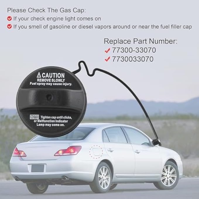 ريحني غطاء الوقود 7730033070 غطاء خزان الوقود 7730033070 متوافق مع تويوتا لكزس سايون 4 رانر أفالون كامري كورولا هايلاندر ماتريكس تاكوما ES300 GS300 GX470 RX330 - Image 5