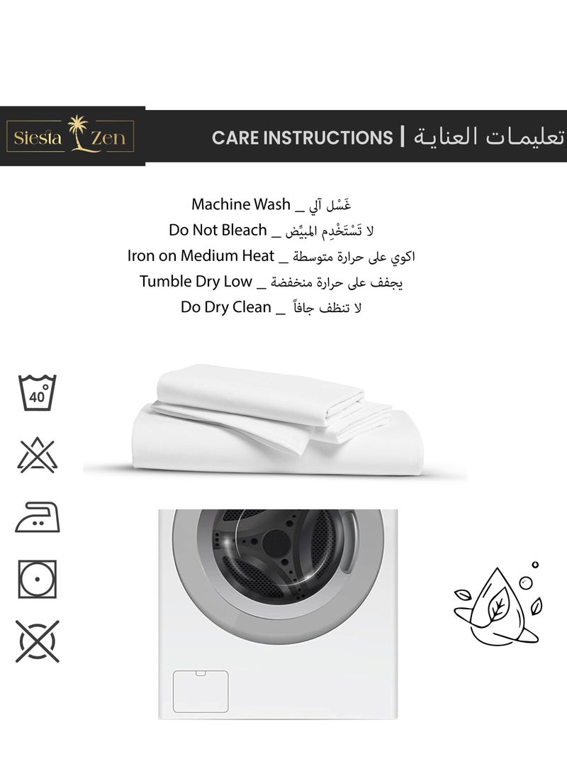 Siesta Zen Luxury 100% Egyptian Cotton Oxford Duvet Cover Set with 2 Pillow case 800 Thread Count Soft & Comfy Hotel Quality Comforter Cover All Season Bedding Set - Image 4