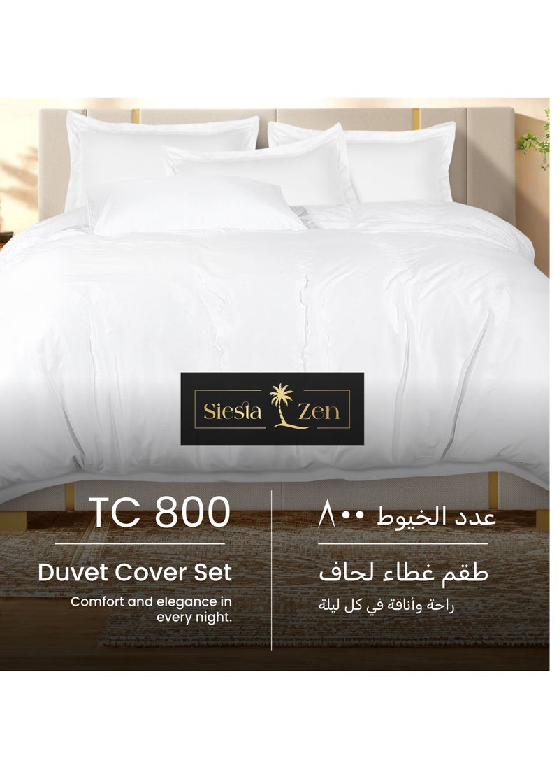 Siesta Zen Luxury 100% Egyptian Cotton Oxford Duvet Cover Set with 2 Pillow case 800 Thread Count Soft & Comfy Hotel Quality Comforter Cover All Season Bedding Set - Image 5