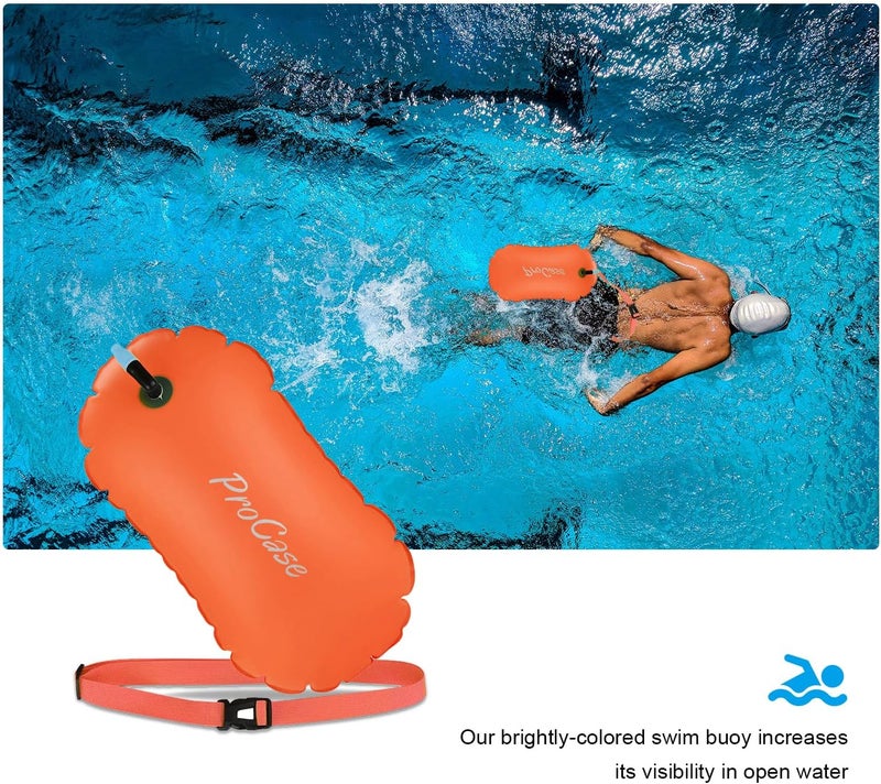 Procase Swim Buoy Float, Swimming Bubble Safety Float with Adjustable Waist Belt for Open Water Swimmers, Triathletes, Snorkelers, Kayakers, Safe Swim Trainers - Image 2