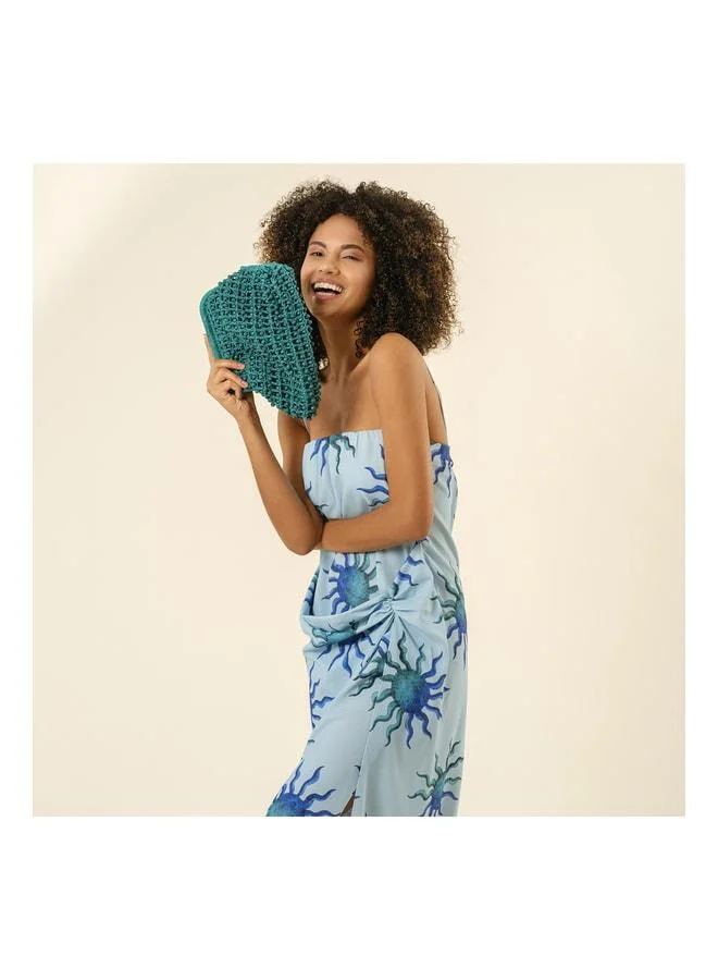 Zsa Zsa Zsu  Proti Digital Print Halter Dress - Blue. for Women | Best Price UAE