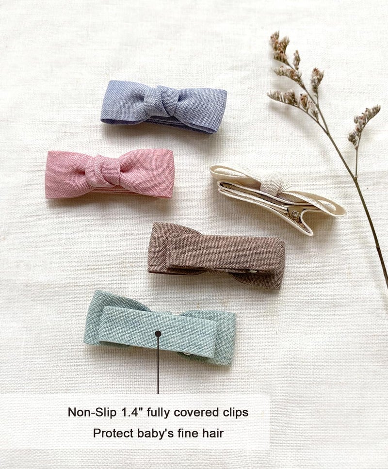 Cherssy Baby Girls Tiny Hair Bow Clips, 10pcs Boutique Fully Lined Hair Pins Mini Baby Barrettes Accessories for Infants Toddlers Fine Hair by Cherssy - Image 5