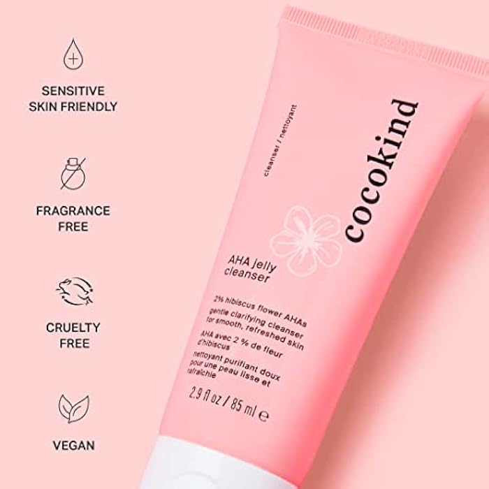 Cocokind AHA Jelly Cleanser, Gentle Face Wash and AHA BHA Cleanser with Hyaluronic Acid, Exfoliating Face Wash for Oily Skin - Image 5