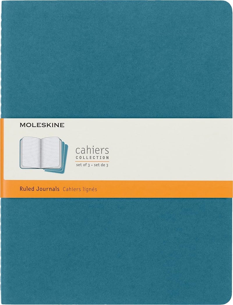Moleskine Cahier Journal, Soft Cover, Large (5" x 8.25") Ruled/Lined, Black, 80 Pages (Set of 3) - Image 1