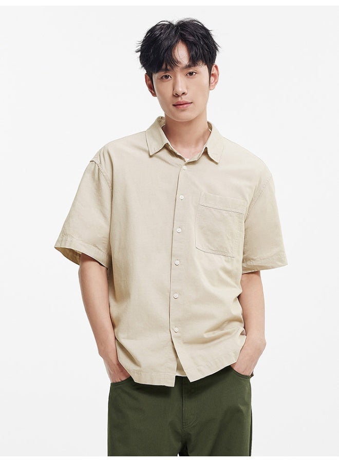 SEMIR Men's Short Sleeves Solid Colored Shirt - Image 1
