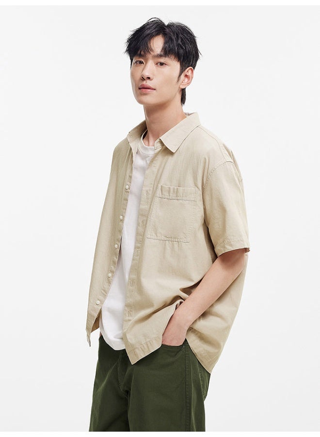 SEMIR Men's Short Sleeves Solid Colored Shirt - Image 2