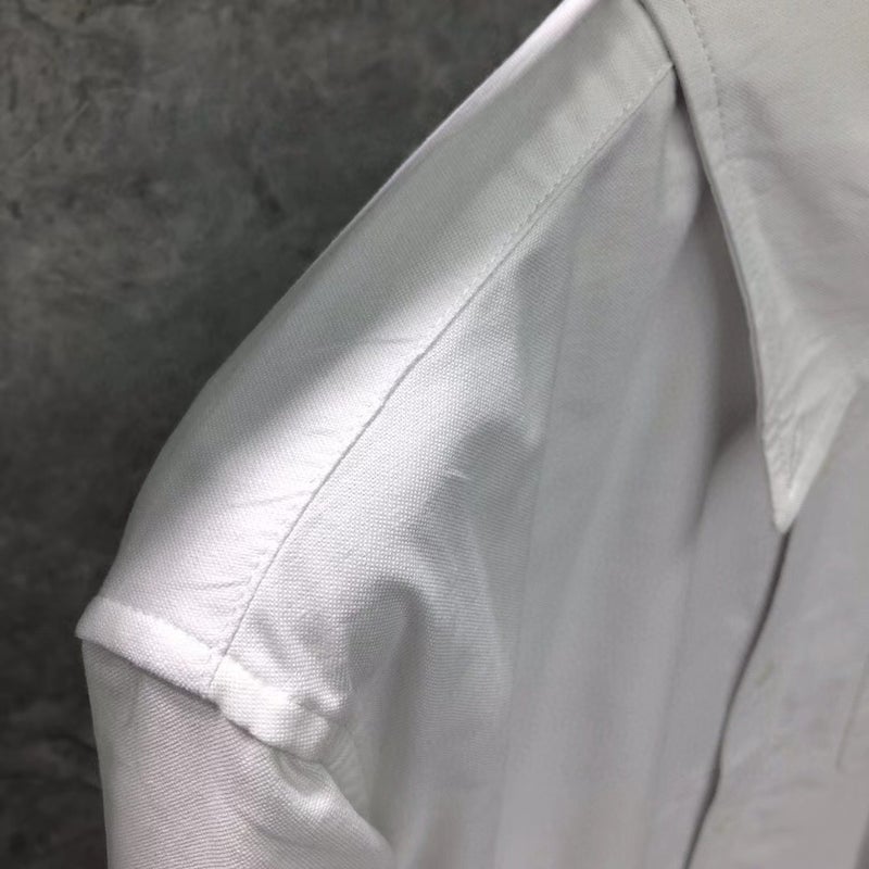 Tb New Lapel Left Sleeve Wide Ribbon Shirt Casual Fashion Comfortable Shirt Men'S And Women'S Classic All-Match - Image 5