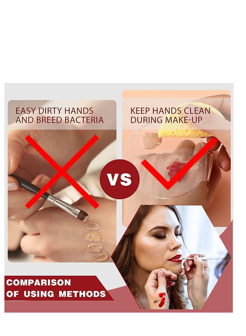 Excefore 2 Pieces Hand Makeup Mixing Palette Hand-Held Nail Art Manicure Clear for Foundation - Image 4