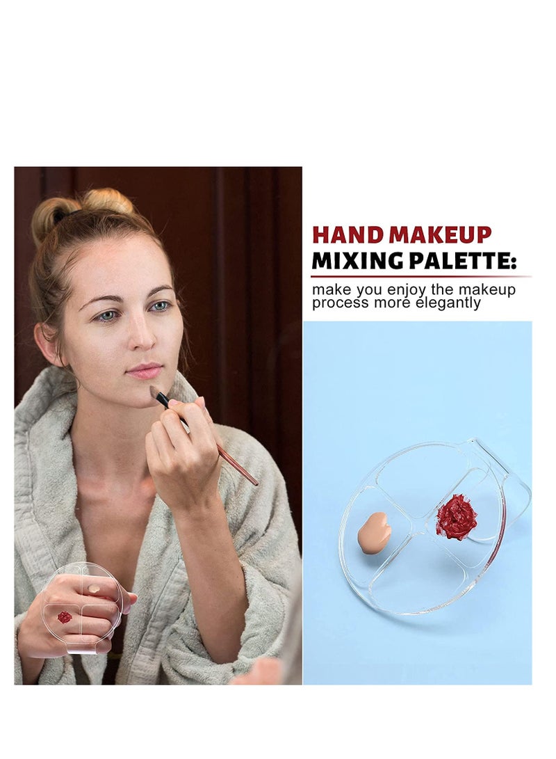 Excefore 2 Pieces Hand Makeup Mixing Palette Hand-Held Nail Art Manicure Clear for Foundation - Image 2