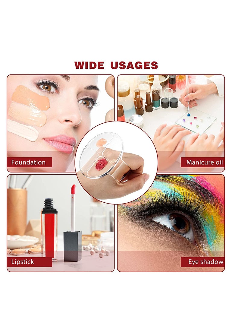 Excefore 2 Pieces Hand Makeup Mixing Palette Hand-Held Nail Art Manicure Clear for Foundation - Image 5