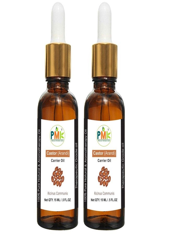 PMK Pure Natural Castor Cold Pressed Carrier Oil for Hair Growth, Skin Care, Moisturizing Dry Skin (15ML Pack of 2) - Image 1