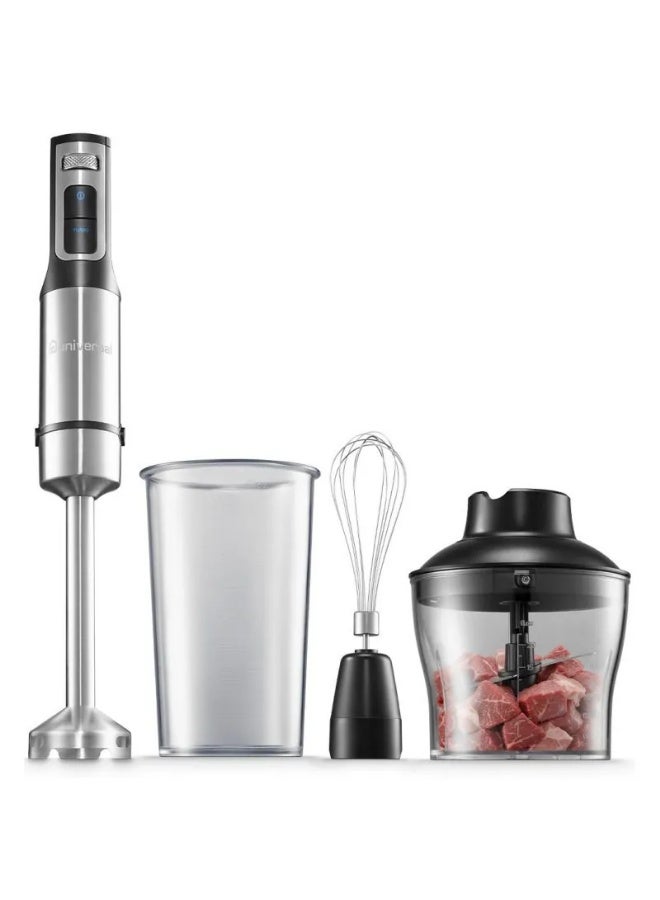 يونيفرسال خلاط يدوي متعدد الاستخدامات 1100 واط، 12 سرعة، ذراع من الفولاذ المقاوم للصدأ، أسود * فضي