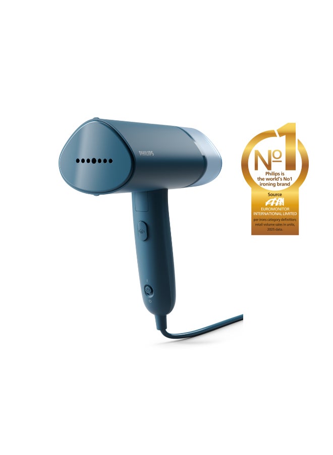 Compact Handheld Steamer 3000 Series - 20g/min Continuous Steam, 2M Cord Length, Compact & Foldable, 100 ml 1000 W STH3000/26 Blue