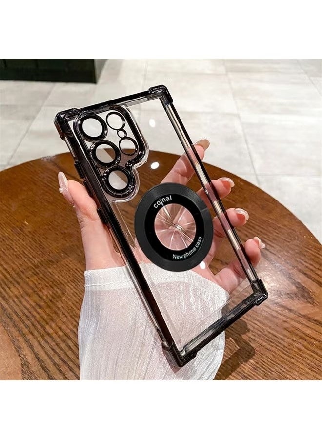 جراب هاتف Samsung Galaxy S24 Ultra متوافق مع وسادة هوائية عسكرية مضادة للصدمات - غطاء رفيع شفاف مطلي بالكهرباء - Image 3