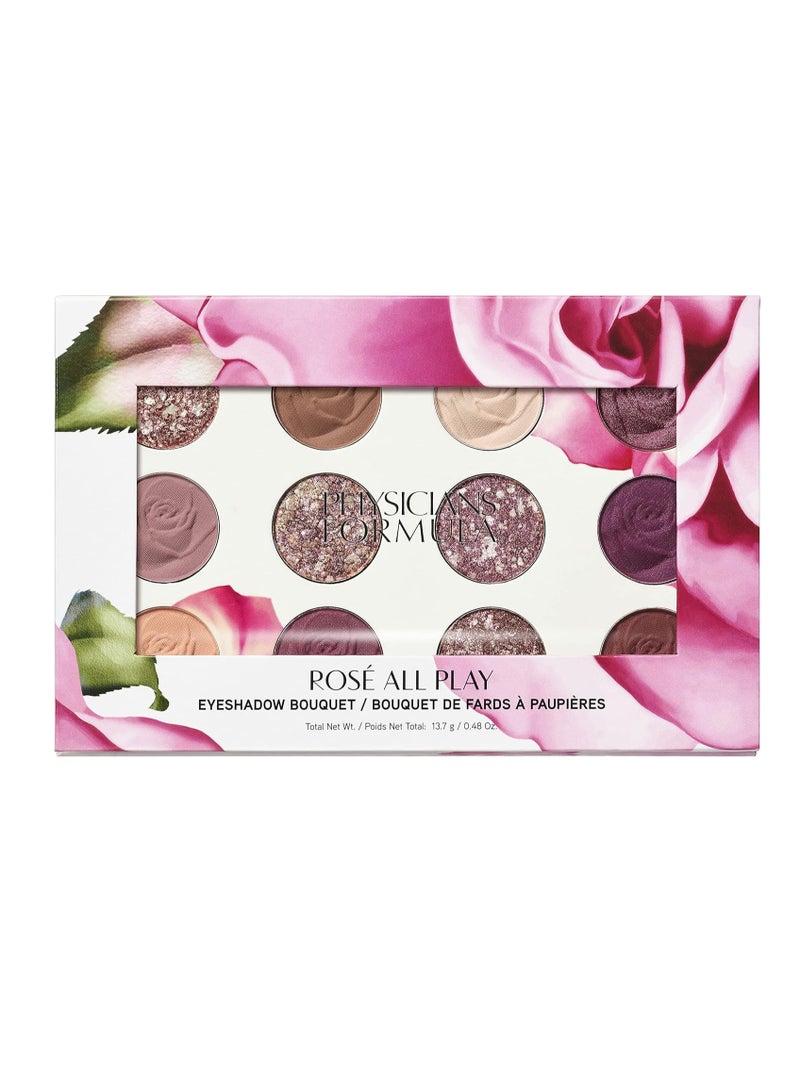 Physician's Formula Rosé All Play Eyeshadow Bouquet Ultra Pigmented Eyeshadow Palette with Shimmers Mattes and Satins Soft and Creamy Texture Wet and Dry Application Rosé - Image 1