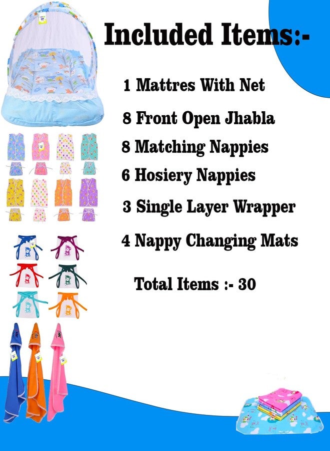 Toddylon 30 in 1 New Born Baby Products All Gift Pack | Baby Bedding Set | Baby Clothes | Essentials Items | Combo Set |New Born Boys Girls | Baby Bed (Multicolor, 0-6 Months) - Image 3