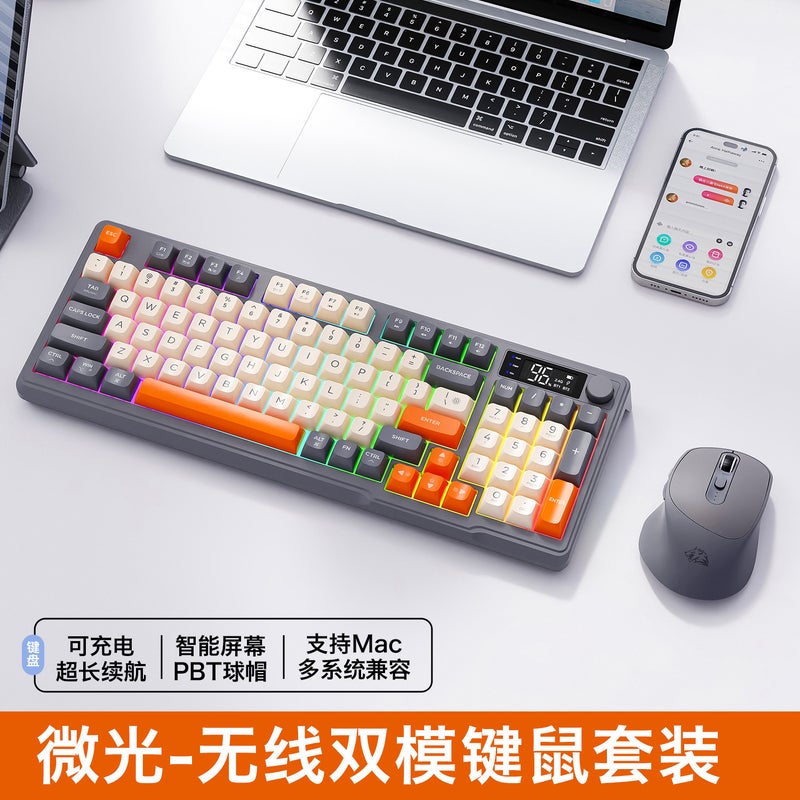 Wireless Keyboard Mouse Combo M87M96 low light band display screen [keyboard and mouse suit]] M96 low light band display screen [keyboard and mouse suit]] 