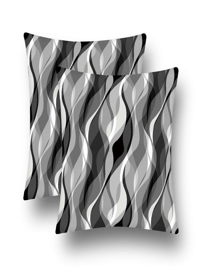 weesire Black and White Grey Throw Pillow Covers Set of 2 Modern Geometric Lines Cushion Covers for Living Room Sofa Accent Home Decor Abstract Art Decorative Pillowcases Outdoor Pillows Covers 18"x18" - Image 1
