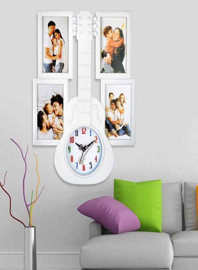 Harbour Analog Latest Stylish New Models Wall Clock with Photo Frames for Home Living Room Hall Bedroom (Size Height 43.5 CM X Width CM)- Home Decor Big Size Wall Clock- 7MBL6 - Image 2