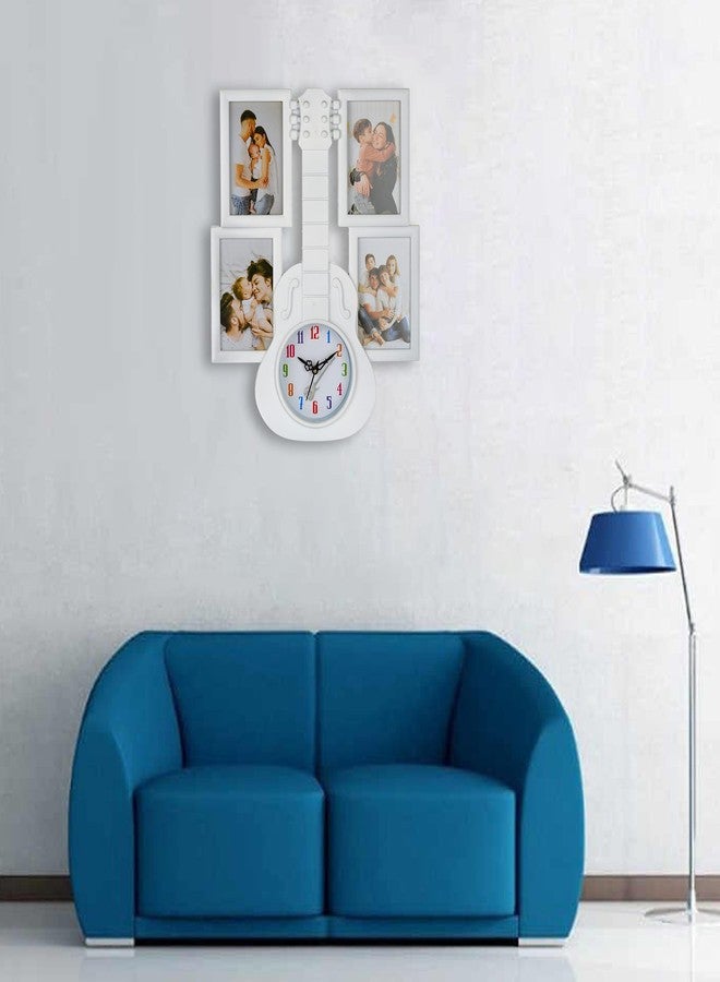 Harbour Analog Latest Stylish New Models Wall Clock with Photo Frames for Home Living Room Hall Bedroom (Size Height 43.5 CM X Width CM)- Home Decor Big Size Wall Clock- 7MBL6 - Image 4