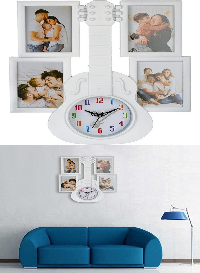 Harbour Analog Latest Stylish New Models Wall Clock with Photo Frames for Home Living Room Hall Bedroom (Size Height 43.5 CM X Width CM)- Home Decor Big Size Wall Clock- 7MBL6 - Image 3