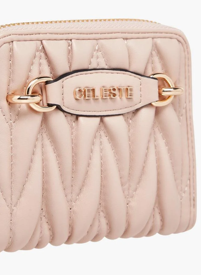 Celeste PINK Quilted Zip Around Wallet for Women | Best Price UAE