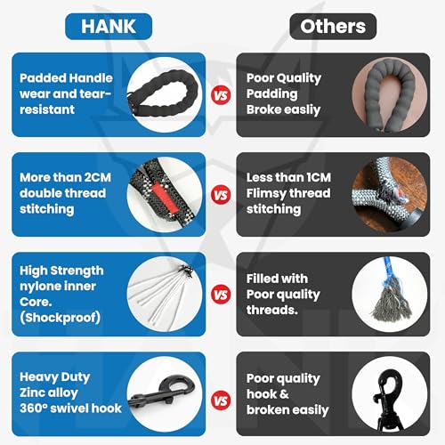 HANK Dog Leash | 3M Reflective Leash for Large Dogs | Soft Handle | Heavy Duty Belt Hook | Shock Proof | Suitable for Large Breed (10-80KG) 5 Feet Long (L - Neon Green) - Image 3