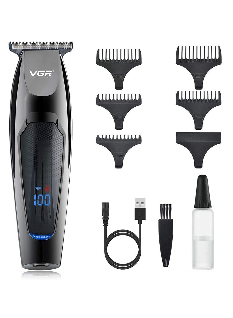 مقصات شعر للرجال ترقية لاسلكية ترقية مهنية ماكينة حلاقة شعر لحية مع شفرة T ماكينة حلاقة قريبة مجموعة تصفيف الشعر قابلة لإعادة الشحن مع شاشة LED - Image 1