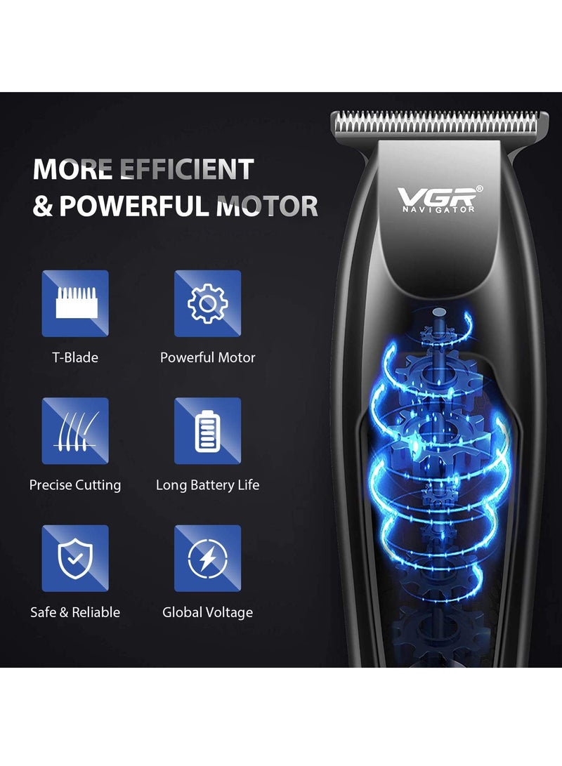 مقصات شعر للرجال ترقية لاسلكية ترقية مهنية ماكينة حلاقة شعر لحية مع شفرة T ماكينة حلاقة قريبة مجموعة تصفيف الشعر قابلة لإعادة الشحن مع شاشة LED - Image 3