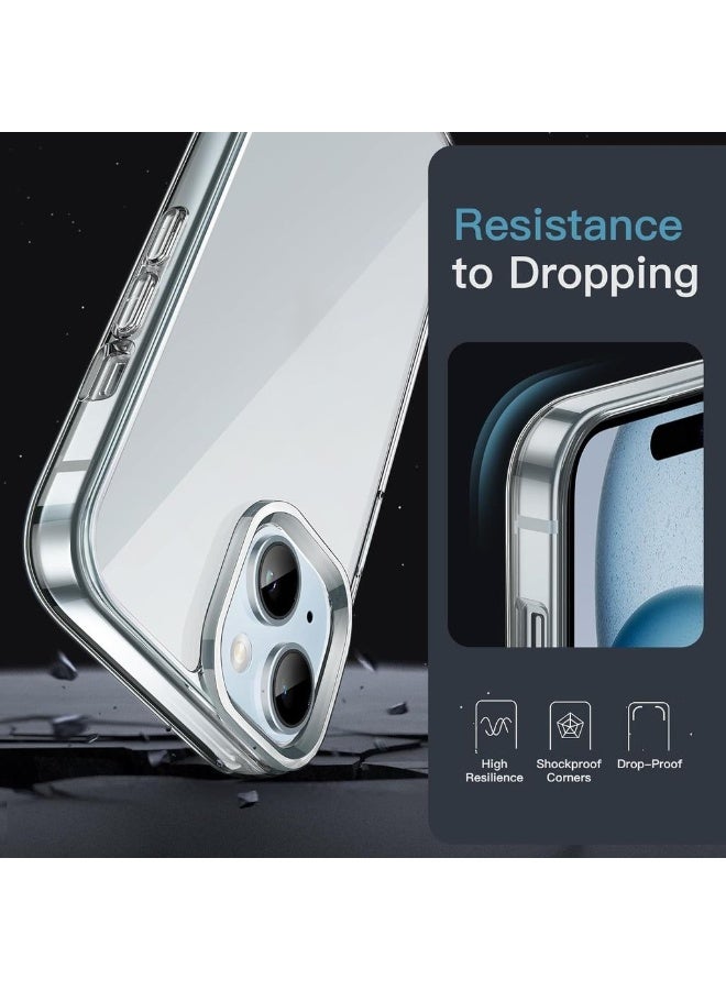 2 Pack Case For IPhone 15 6.1-Inch Non-Yellowing Shockproof Phone Bumper Cover Anti-Scratch Clear Back (Clear) - Image 5