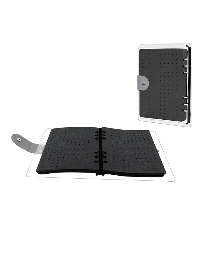 erorex Enamel Pin Display Book Pin Display Binder With 8 Pages Felt Pin Display Holder Brooch Pin Organizer Transaction Storage Collection For Collectors Travel Pins Brooches Pins Not Included Black - Image 1