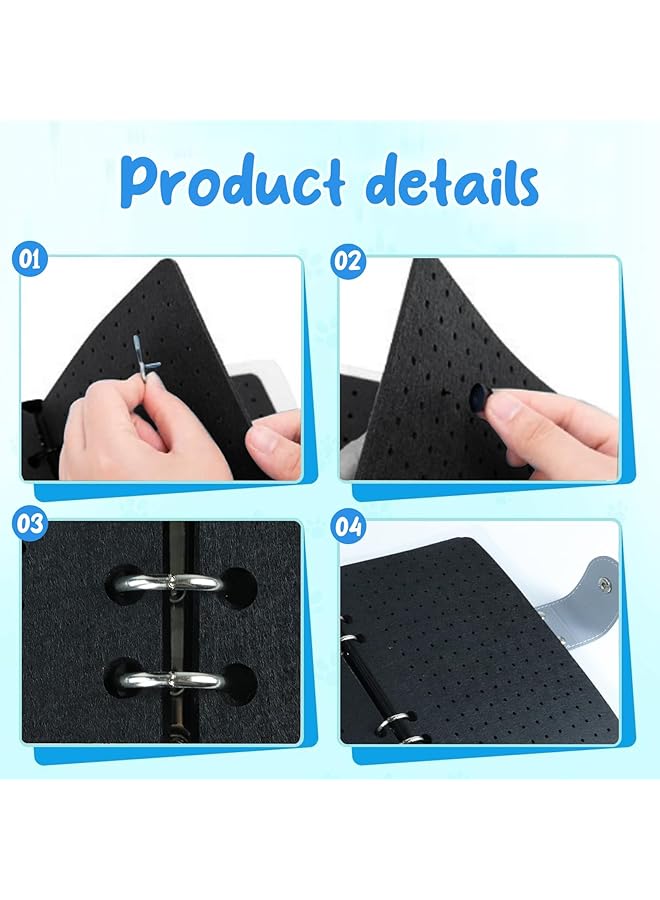 erorex Enamel Pin Display Book Pin Display Binder With 8 Pages Felt Pin Display Holder Brooch Pin Organizer Transaction Storage Collection For Collectors Travel Pins Brooches Pins Not Included Black - Image 4