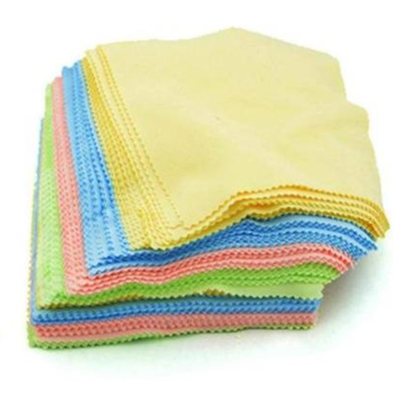 CRIBA Imported 100Pcs Microfiber Sunglasses Eyeglasses Glasses Cleaning Cloth Lens Cleaner (Pack of 1) - C - Image 1
