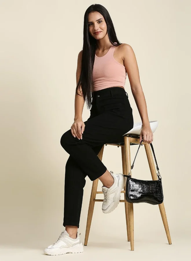 Women Black High-Rise Stretchable Jeans