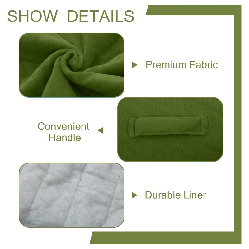 MeMoreCool Square Stuffed Pouf Ottoman Foot Rest, Floor Pouf Foot Stool with Foam Chunk Filling, Soft Stuffed Ottoman Footrest for Living Room, Green - Image 5