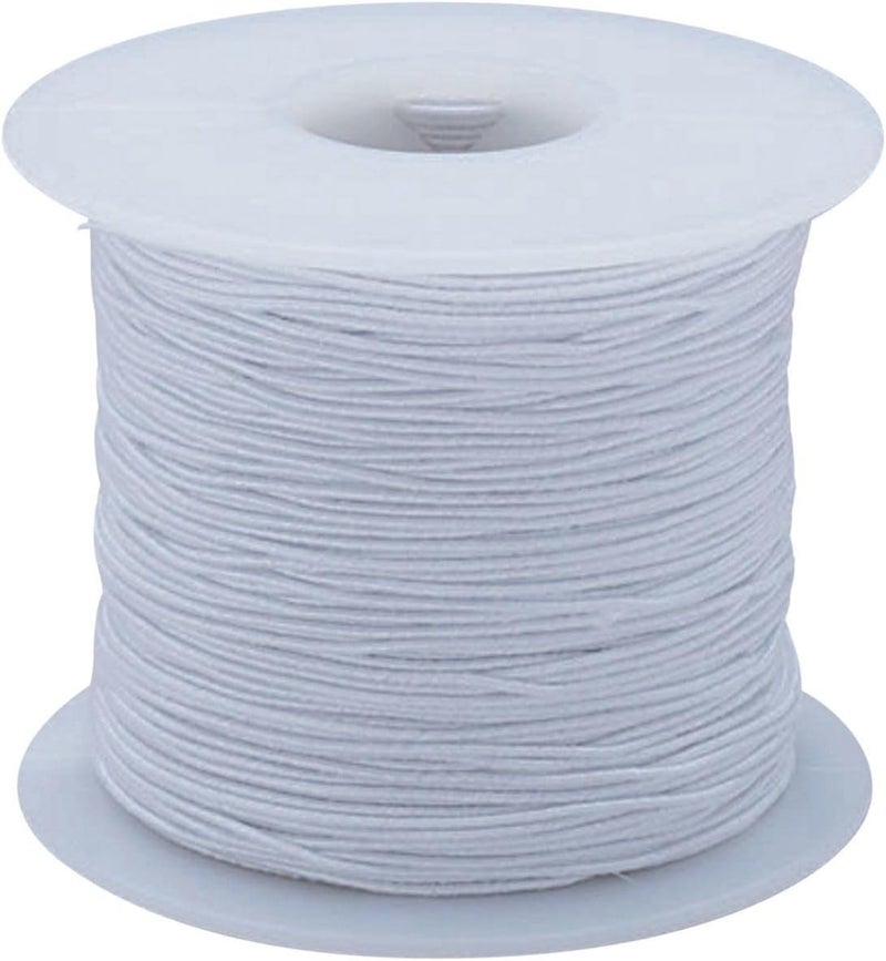 S&S Worldwide White Medium Elastic Cord - 100 Yards, 0.7mm Thickness for Crafting and Jewelry Making - Image 1