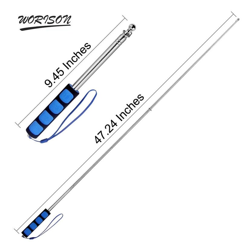 Worison 1pc Stainless Steel Flag Pole Hand-held Teaching Rod Guide Telescopic Flagpole Global flexible sizing options - Image 5